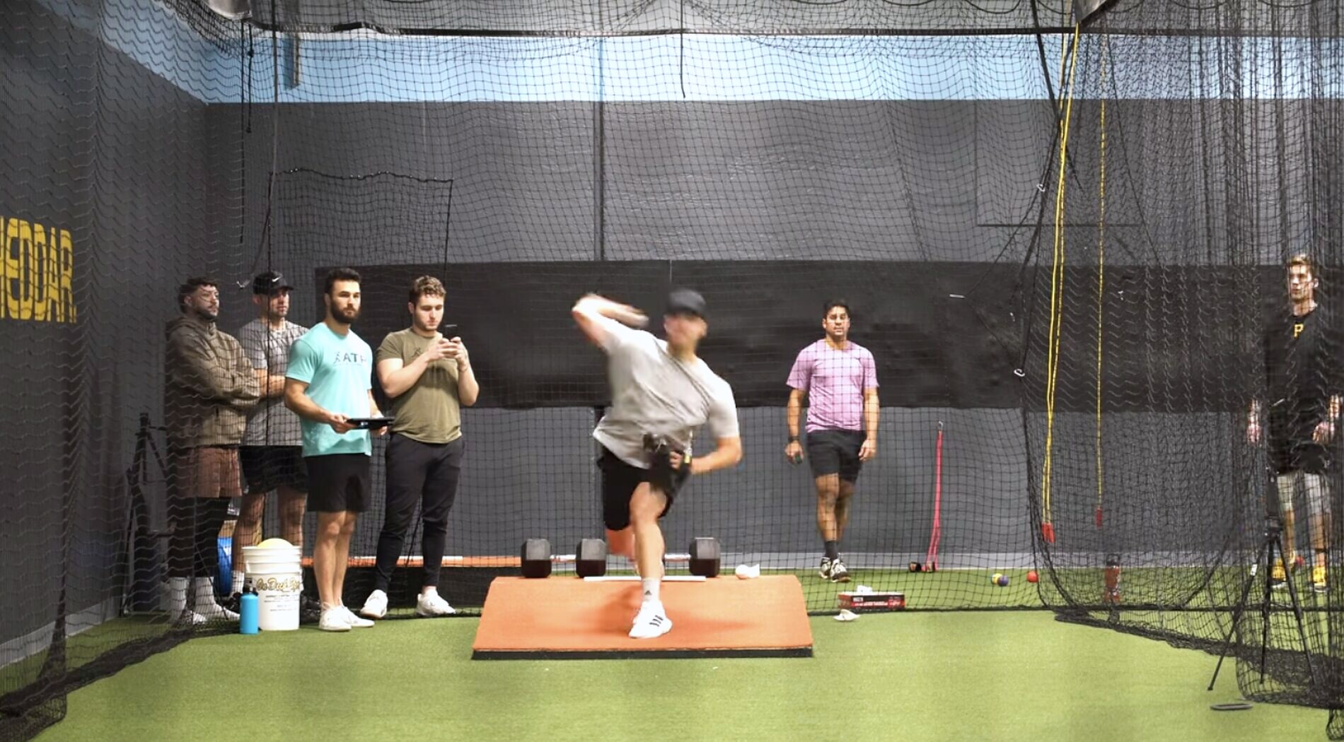 Throwing session filmed for review